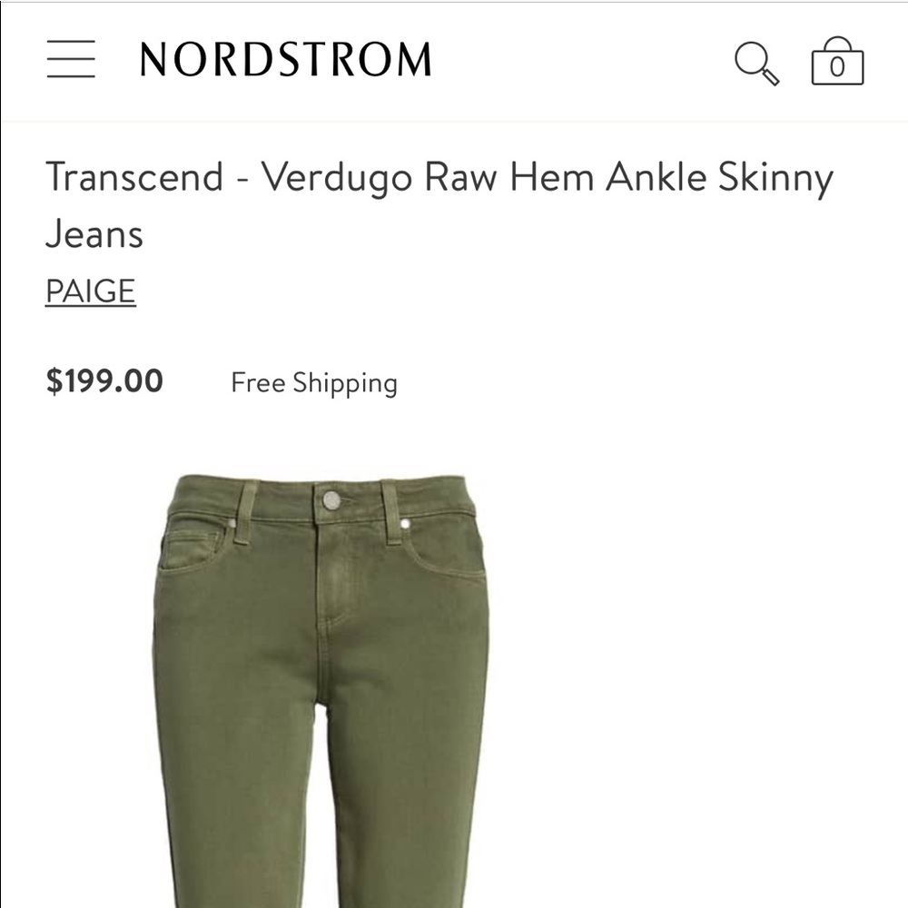 Paige denim Verdugo Raw Hem Ankle Skinny jeans